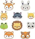 10PCS Embroidery Patches for Clothing,Cartoon Animal Applique Iron On & Sew On Patches, Durable Badge Applique for Jackets/Jeans/Backpacks,Cute DIY Embroidery Iron On Patterns for Clothes Bag