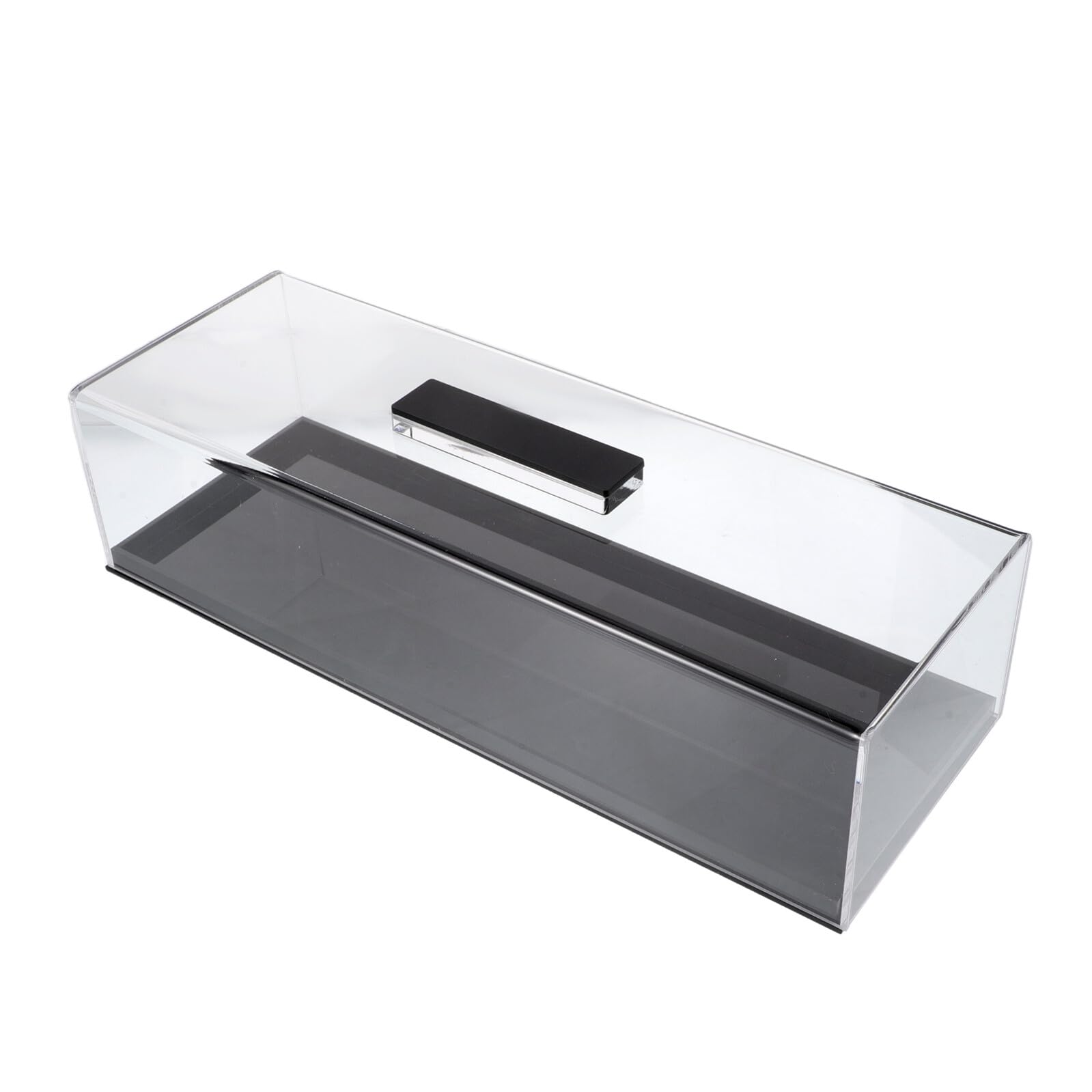 Rechteckiger Kuchenbehälter aus Robustem Acryl mit Transparentem Deckel und Glänzend Schwarzem Boden Multifunktionale Tortenplatte für Kuchen und Desserts für Küche und Bäckerei