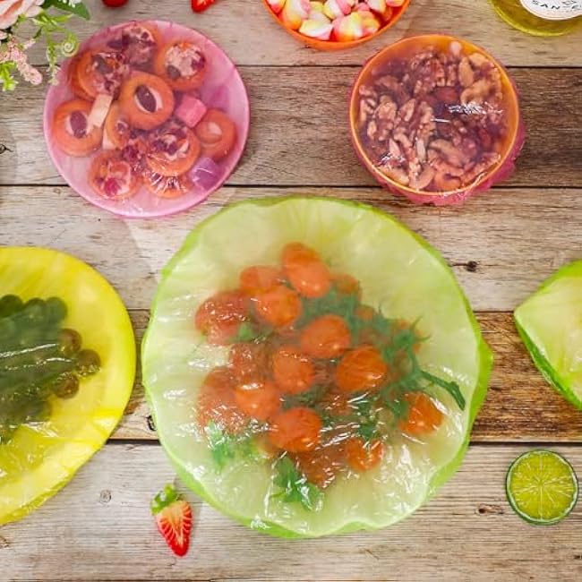 Bowl Covers Reusable Elastic Plastic Wrap for Food Storage Fresh Keeping Stretch Bags Bowl Covers for Bread Proofing Alternative to Foil for Family Outdoor Picnic Sourdough Baking 3 Size (60)