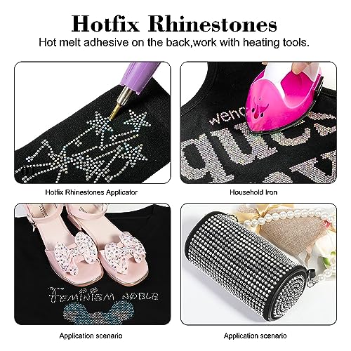 Image of BEADSLAND Hotfix Rhinestones, 6080PCS Dark Red Rhinestones for Clothes Crafts Mixed 6 Sizes with Wax Pencil and Tweezers Kit, SS6-SS30, Dark Siam