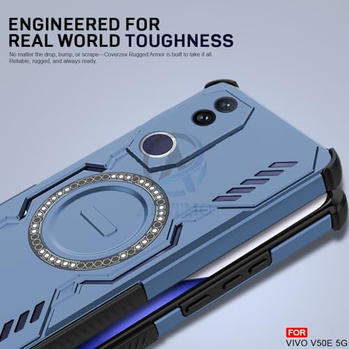 Image of AESTMO Back Case Cover for Vivo V50 / V50E / T4R / iQOO Z10R 5G | Magnetic Case with Built-in Metal Ring | Compatible with MagSafe Accessories | Shockproof Hybrid (PC + TPU) (Blue)