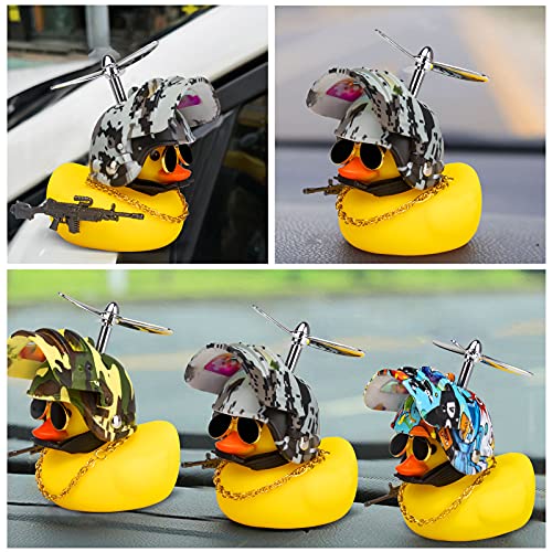 Image of wonuu Rubber Duck Car Ornaments, Squeeze Duck Dashboard Decorations Bicycle Decor for Cycling Motorcycle & Bicycle Accessories Decorations (Digital Camo-L&G)