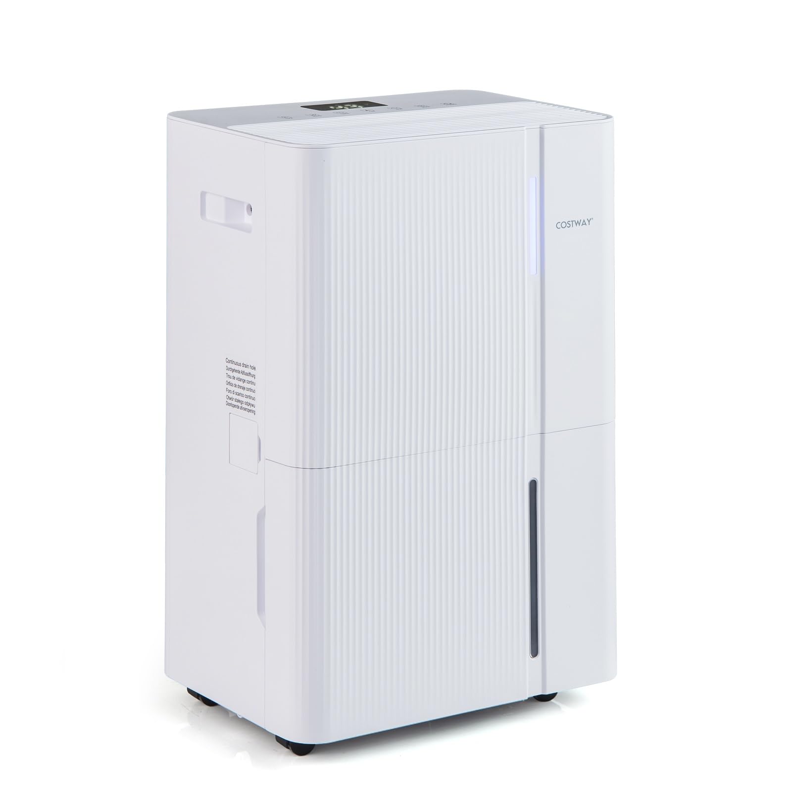COSTWAY 40 L/Tag Luftentfeuchter, leiser Entfeuchter mit 3 Modi, 24h Timer & LED Anzeige, Raumentfeuchter mit Kindersicherung & Ablaufschlauch, Dehumidifier auf Rollen für Schlafzimmer & Keller