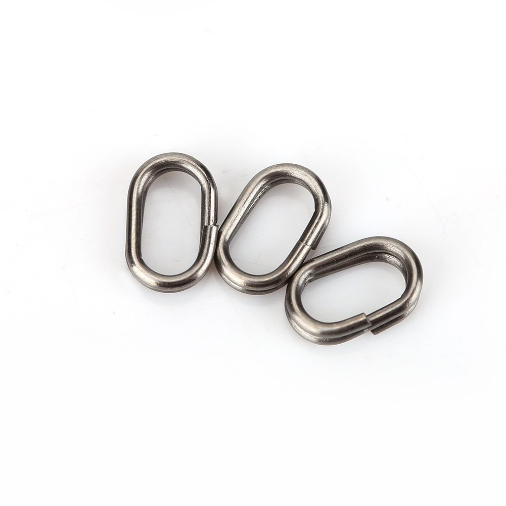 Oval Split Rings Fishing,100Pcs Stainless Steel Oval Split Rings Swivel Snap Fishing Tackle Connector(5x8mm)