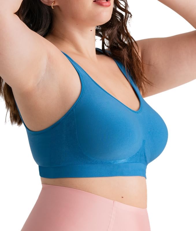 Truekind Bras for Women - Comfortable Wireless Support Bra, Seamless Full Coverage No Underwire Bra for Everyday Comfort