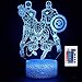 Produktbild HonCon Illusionslicht Des Nachtlichts 3D Avengers Iron Man 3D Nachtlichter Led 7 Farbwechsel Licht Wunder Spiderman Captain America Figur Spielzeug