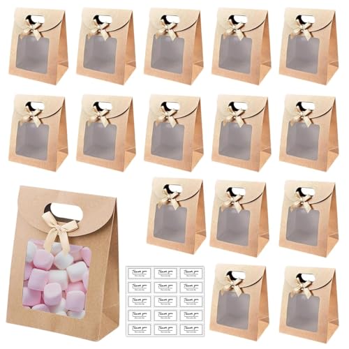 Sacchetti di Carta Multifunzionali：Possono essere utilizzati in sacchetti regalo, borse per la vendita al dettaglio e borse per merchandising per il confezionamento di caramelle, piccole torte, cioccolatini, gioielli, piccoli doni.Perfetto per le feste, compleanni, matrimoni, graduazioni, Natale, Ringraziamento e altri festival