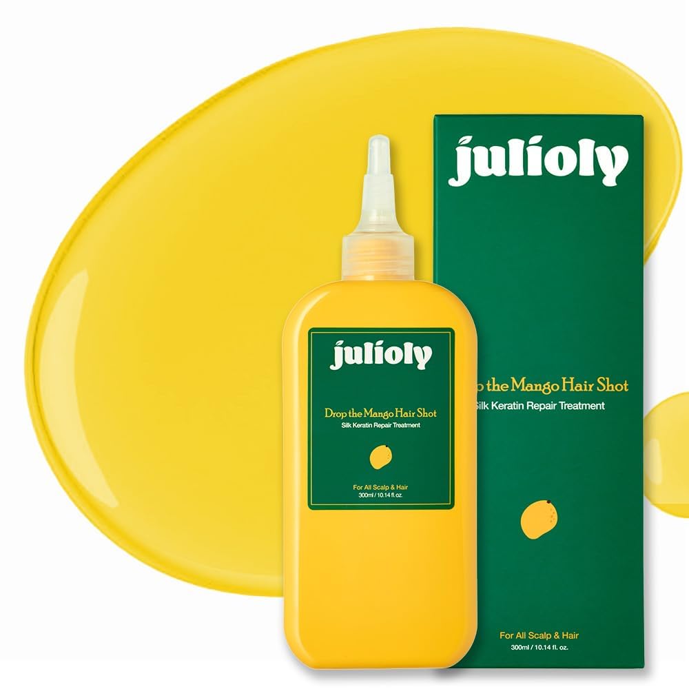 julioly] Mango Ampoule Type Hair Mask l Deep Hydrates, Nourishes & Detangled Dry Curly & Damaged Hair l Scalp & Hair Spa Treatment l Sweet Mango Scent, 10.14 fl.oz.