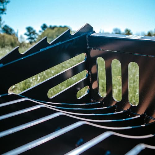 Titan Attachments 60in Fine-Grade Skeleton Rock Bucket with Bolt-On Teeth, Skid Steer Quick Tach, Reinforced Side Cutters - Thumbnail 4