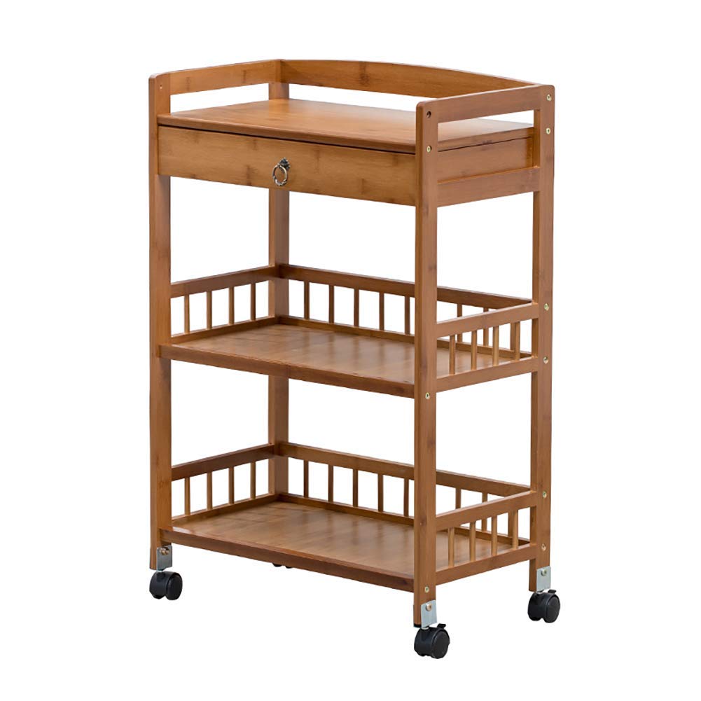 Carrello da cucina a 3 ripiani con ruote, carrello portaoggetti per cosmetici resistente con cassetto, carrello di trasporto versatile per hotel, cabine di aerei e uso domestico, ruote con freno univ