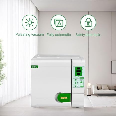 Full-Automatic Autoclave Steam Sterilizer B Class Pre-Vacuum High Temperature Pressure Digital Display Lab Equipment Benchtop Type 4.75Gal/6.07Gal (6.07Gal(23L))