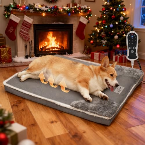 Heated Dog Bed 20x30inches Pet Heat Sofa, Soft...