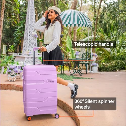 Image of Nasher Miles Paris Hard-Sided Polypropylene Luggage Set of 3 | 55cm, 65cm & 75cm | 8 Wheels Double Spinner Small, Medium & Large Trolley Bag for Travel | Suitcase (Multicolor)