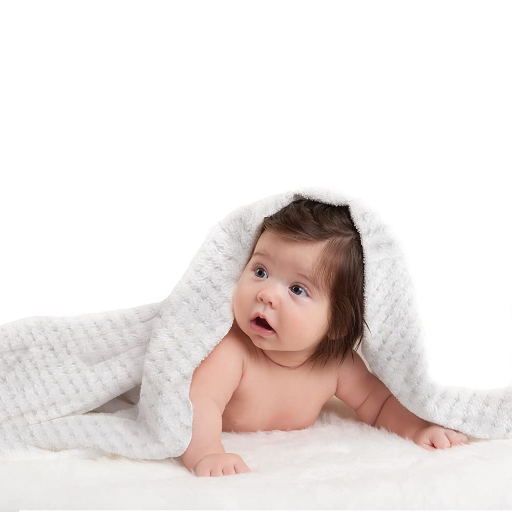 Couverture super douce pour bébé BabyUniverse grise 90x80cm