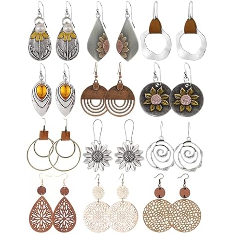 Coolkin 12 Pairs Boho Earrings Cover