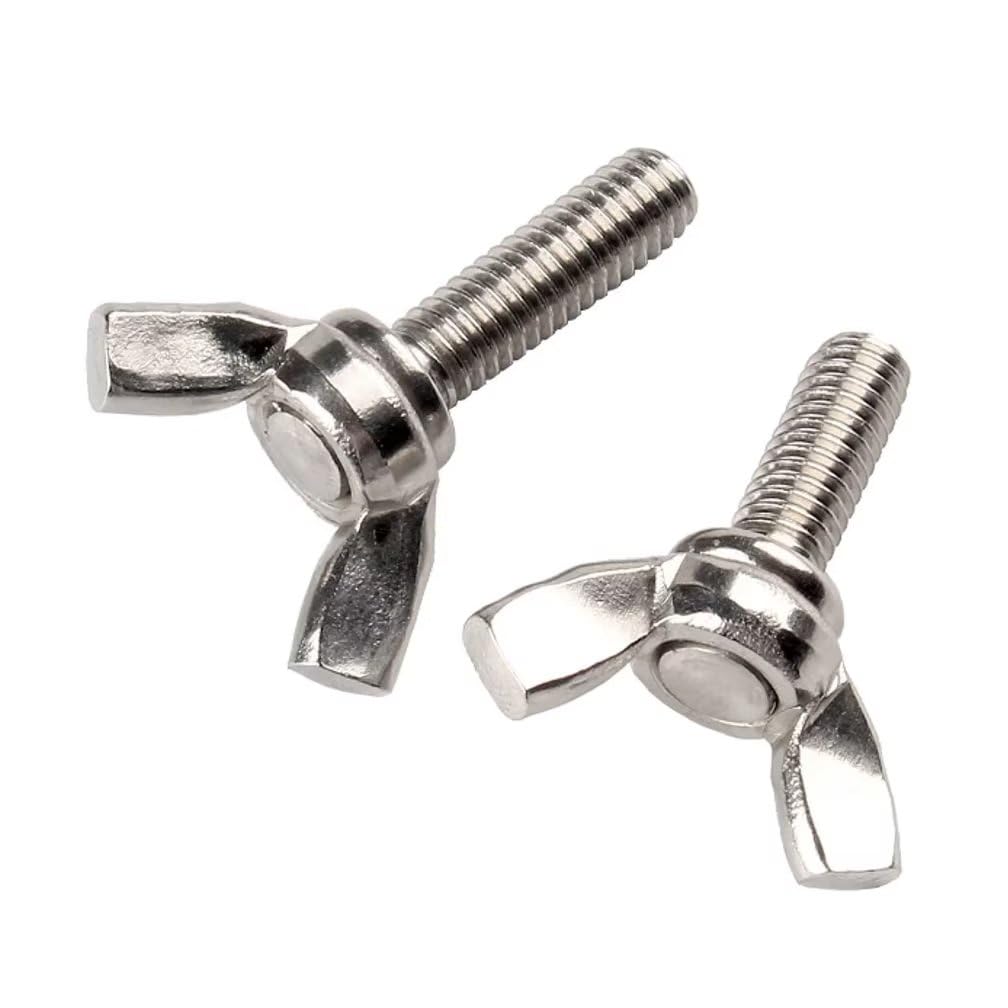 Bullone ad Alette Dadi ad Alette a Farfalla Viti ad Alette in Acciaio Inossidabile M5x20mm (5 Pezzi)