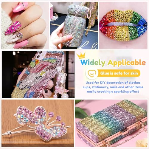 Image of Resin Jelly Rhinestones for Bedazzling, 15 Colors 3mm Flatback Gems with B-7000 Glue and Tweezers, Assorted Multicolour Crystals for Clothing, Shoes, Crafts