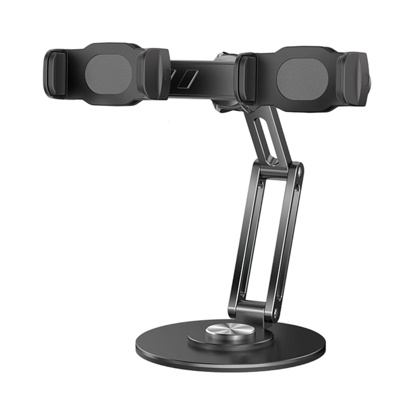 Supporto per telefono in alluminio Supporto da tavolo girevole Base regolabile in altezza Design per streaming Gaming Videochiamate Supporto per telefono regolabile per scrivania