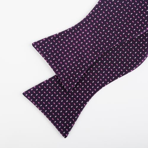 Image of Alizeal Mens 2pcs Solid Self-tied Bow Tie Set | Alizeal Mens 2pcs Self-tied Solid /Animal Bow Tie and Pocket Square Set Perfect for Wedding Business Formal Events