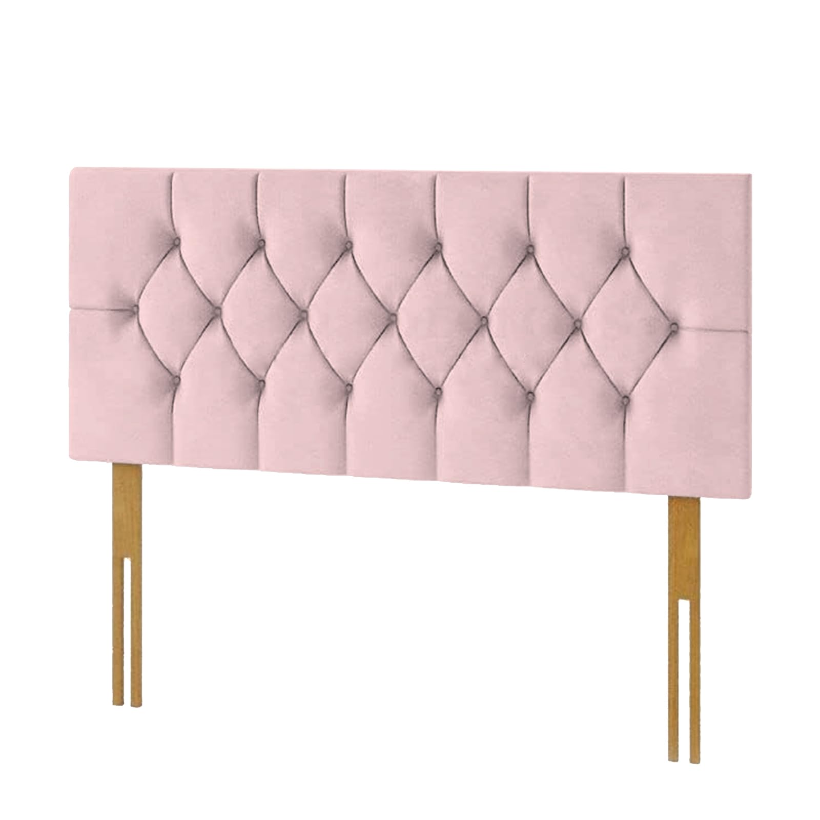 Kiswa collection Chesterfield Headboard | Plush Velvet Upholstered Headboard Matching Buttons Extra Padded Lined Bed Headboard for Bedroom Hotel Furniture (Pink Matching Buttons, 5ft King)
