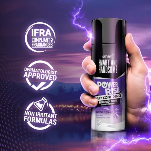 Image of Smart And Handsome Power Rise Daily Confidence Perfumed Body Spray For Day Long Freshness,150ml, Dermatologically Tested, Non-Irritant Formula with Vibrant Blend Of Olibanum Smoke, Zesty Lime & Driftwood