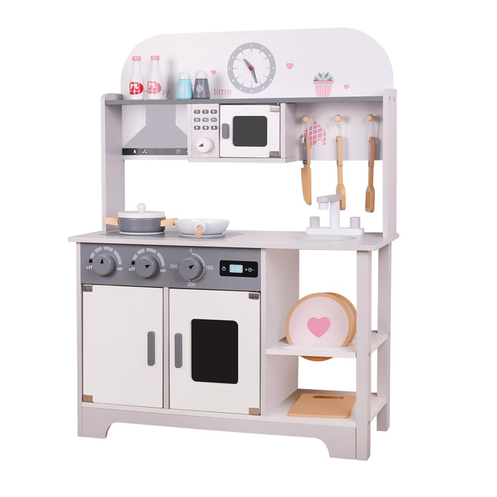 Vienna Children's Kitchen, a Toy Kitchen with a Large Number of Play Functions, a New Wooden Children's Play Kitchen Designed in a Modern Style, Gifts for Children Over 3 Years Old
