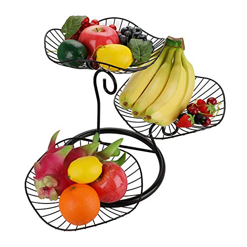 Modern 3-Tier Fruit Basket Stand for Kitchen Counter