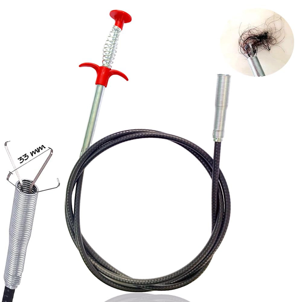 Kitchen Sink Drainage Block Remover Hair Catcher, (Pack of 01) Spring Stainless Steel Blockage, Sink Cleaning Stick Sewer Cleaner Hook Sink Tub Dredge Remover | Toilet Accessories Items 5ft (160cm) (B0CZJRBH8G) Amazon Price History, Amazon Price Tracker