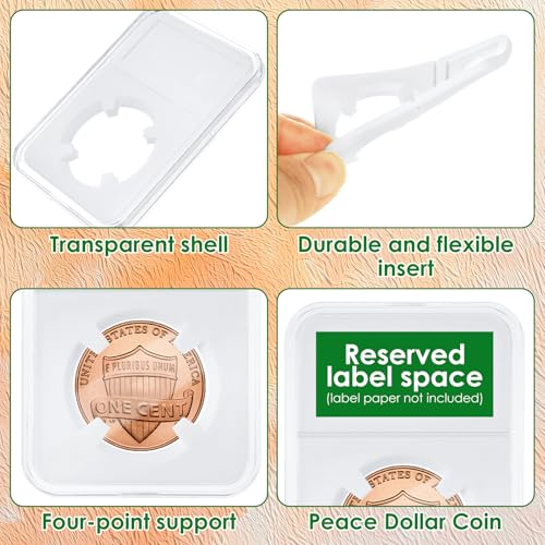 Acrux7 50 piezas porta monedas de 28 mm para coleccionistas miniatura 3