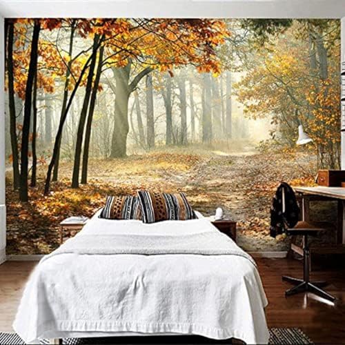 Papier peint 3D forêt d'automne intissé XLMING fresque murale salon et chambre