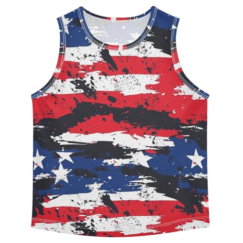 Boys Tank Top Shirts American Flag Camo Camouflage Sleeveless T-Shirts Crew Neck for Kids Clothing Children