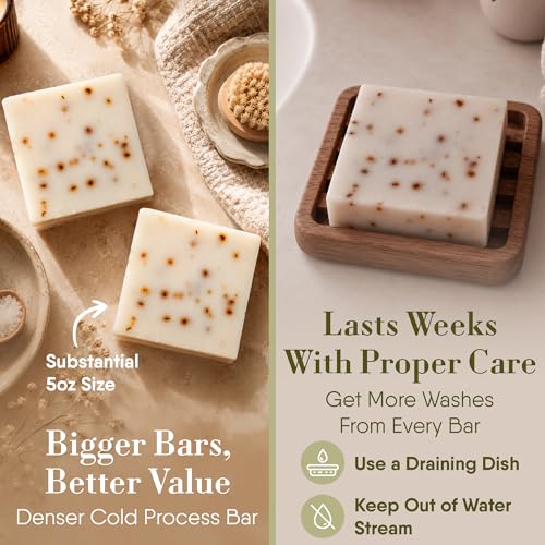 Image of 360Feel Handmade Castile Soap - Lavender Patchouli, 5 oz, 4-Pack | Handmade with Essential Oils for Soothing Scent - Suitable Gift for Anniversaries, Weddings and Holiday Stockings