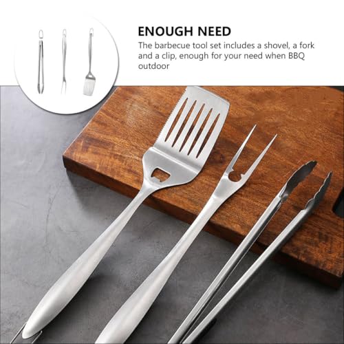 Kit parrillero acero inoxidable 3 piezas con mango ABS miniatura 7