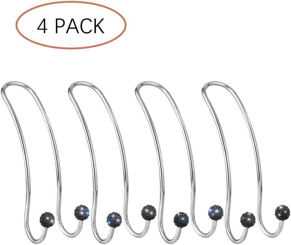 4 Pack Car Hooks, Artscope Multifunctional Organizer Hooks Universal Bling Diamond Car Headrest Hangers Hooks for SUV Truck Vehicle , Strong and Durable Auto Backseat Hanger Storage Hooks (Grey)