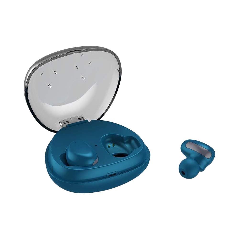 Hellodigi i8s Mini Bluetooth Earphone—Mini Invisible Earbuds Bluetooth V4.2 Truly Wireless Earphone Noise Canceling Headphone,IPX5 Waterproof,Touch control,Come With A Charging Case (Blue)