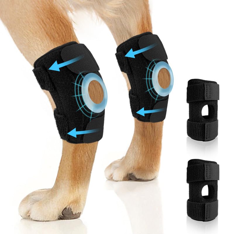 JUANWAN Dog Knee Brace Dog Leg Brace - Dog Hock & Ankle Support Hind Leg Brace for Torn ACL & CCL Dog Brace Suitable for The Recovery of Loss of Stability Caused by Arthritis 1 Pair（L）