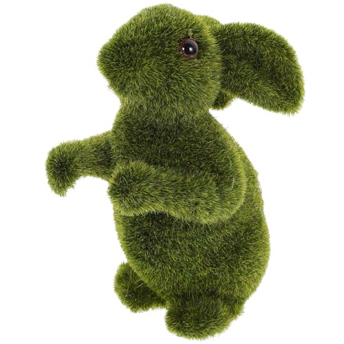 HOLIDYOYO Moss Flocked Bunny Easter Decorations Faux Moss Rabbit Foam Bunnies Grass Bunny Figurine Topiary Spring Party Garden Yard Home Party Ornament for Fairy Gardens
