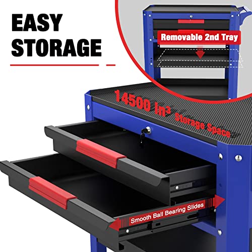 Workpro 28” Rolling Tool Cart, Premium 2-Drawer Utility Cart, Heavy Duty Industrial Storage Organizer Mechanic Service Cart With Wheels And Locking System, 400 Lbs Load #TOP2
