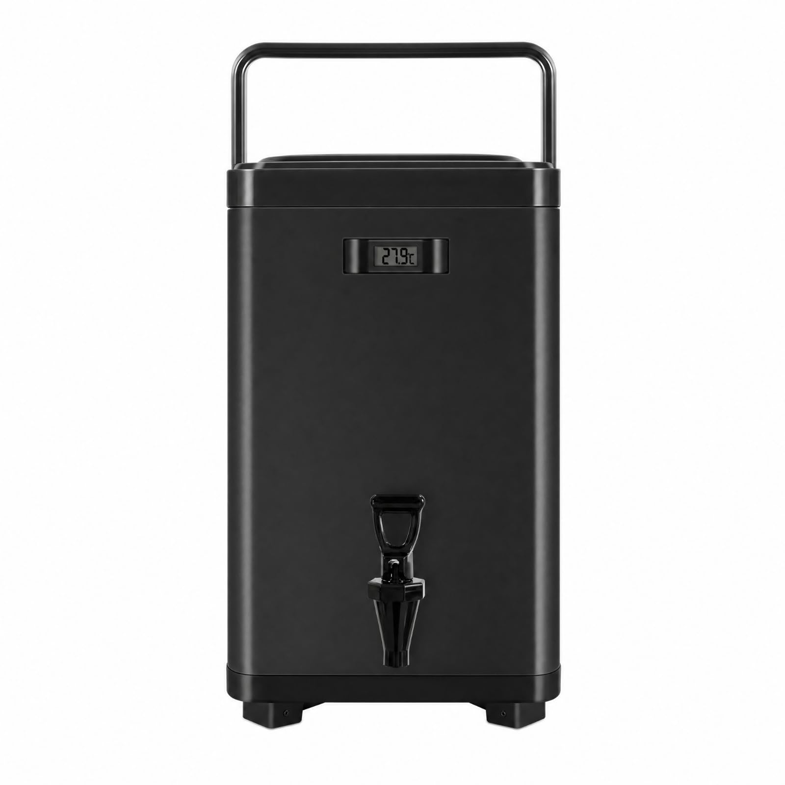 Distributeur de Boissons Isotherme Dispensateur Réservoir Conteneur Fontaine avec Thermomètre en Lecture Rapide et Poignée de Transport Solide Adapté, Noir, 12L
