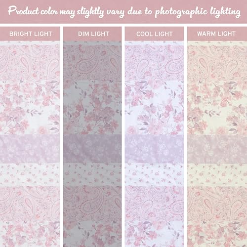 Intelligent Design Twin Duvet Cover Set, Romantic Floral & Paisley, Solid Reverse, All Seasons Soft Microfiber Lightweight & Breathable Duvet Cover, Matching Sham, Oliena, Twin/Twin XL Pink 2 Piece by Intelligent Design - Used condition - Image 4
