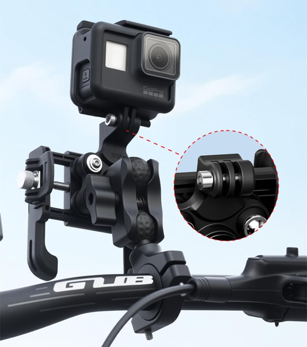 GUB P55 E-Bike Bicycle Motorcycle Scooter Suspension Quick Release Handlebar Phone Mount Universal Ball Adjustable Bike Phone Holder Black