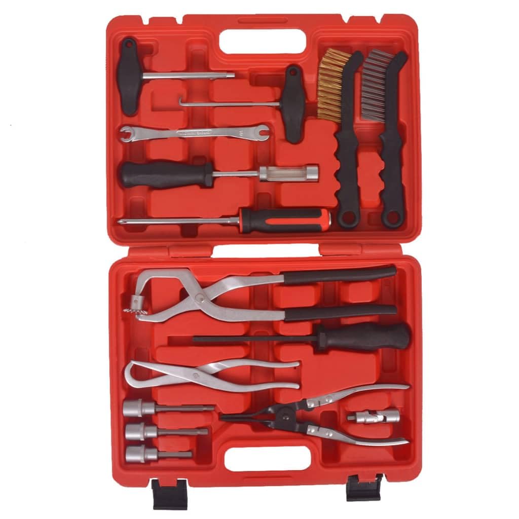 vidaXL Kit d'Outils d'Entretien et d'Assemblage de Frein 15 pcs Système de Frein à Tambour et à Disque Outil de Réparation pour Voiture Véhicule