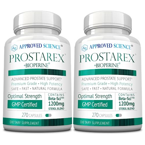 Approved Science Prostarex - Advanced Prostate Supplements for Men Prostate Bladder & Urinary Health Support with Saw Palmetto Beta-Sitosterol & BioPerine 540 Capsules (6 Month Supply)