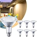 Ivyemons PAR30 Long Neck Halogen 60W 120V - 6 Pack PAR30 Flood Light Bulbs E26 Base, 60W PAR30 Dimmable 2800K Warm White, Long Lasting PAR30 Halogen Bulb for Tracking Light, Recessed Light