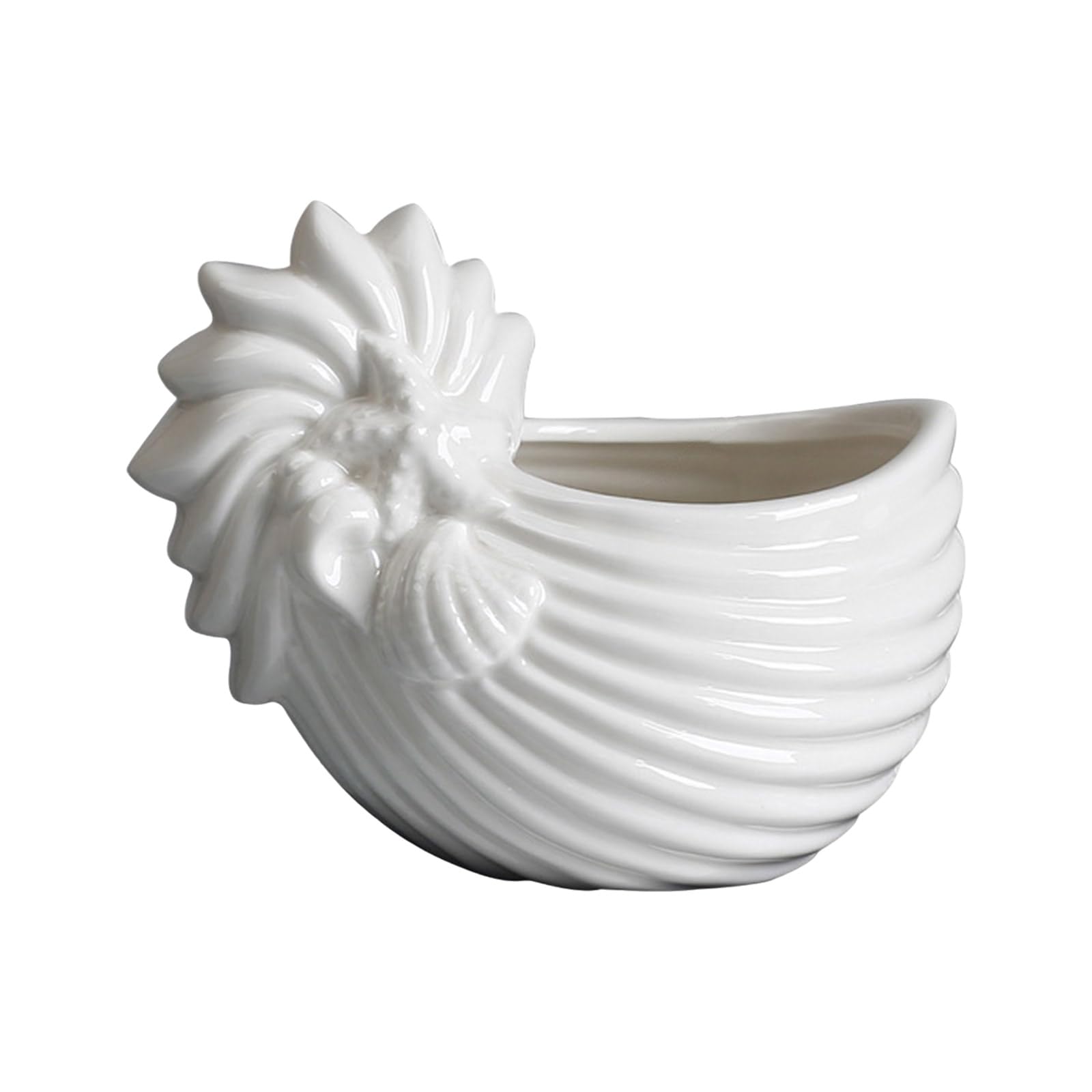 Elnwnnkc Ceramic Conch Shape Holder for Home Decors Marine Theme Succulents Pots Miniature Planter Decorative Vessel Decorative Ceramic Holder Cup