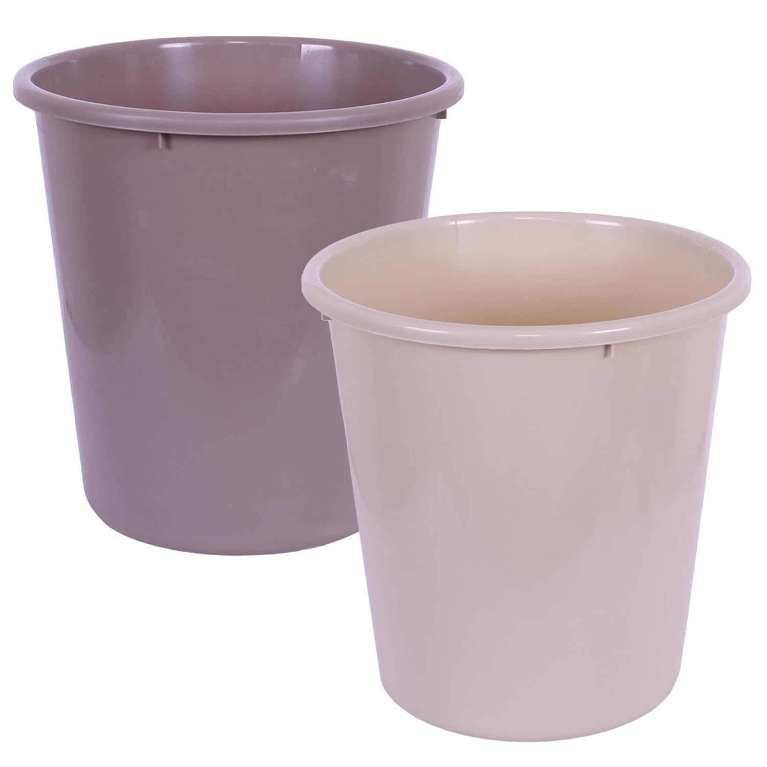 Kuber Industries (Set of 2) Plastic Open Top Dustbin Without Lid - Food Waste Bin for Kitchen | Home | Office | Bathroom | Washroom - Garbage Can for Dry and Wet Waste (10 LTR Capacity) (Brown-Beige) (B0CJVDS47K) Amazon Price History, Amazon Price Tracker