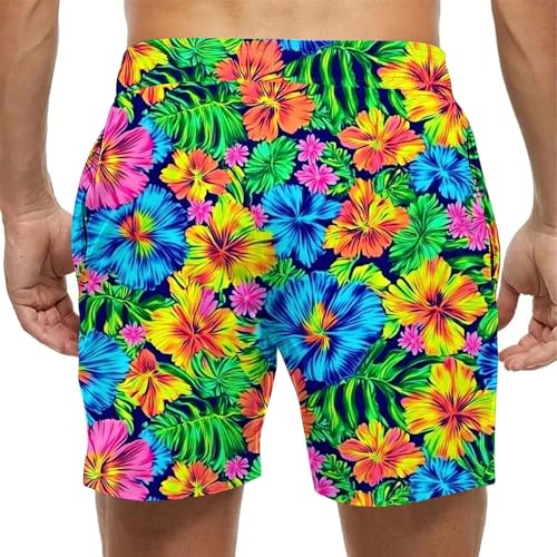 Men's Swim Trunks Quick Dry Beach Shorts with Pockets Lightweight Comfortable Drawstring Waist Swimwear Shorts3