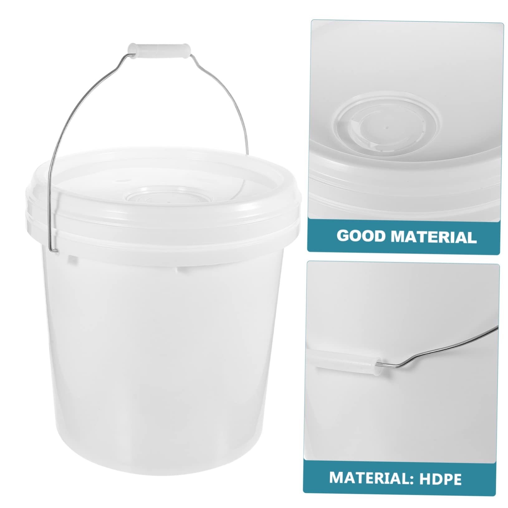 Cubo de Pintura Blanco de 10 litros Hdpe con Tapa Multiusos para Almacenar y Transportar Pintura de Forma Práctica y Segura