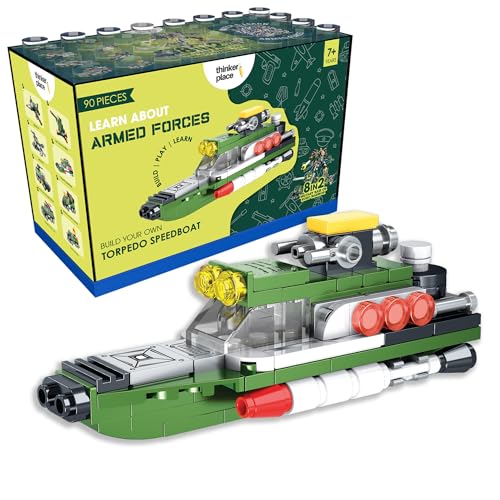 Image of STEM Armored Vehicle Building Blocks Set (90 Pcs) | DIY Torpedo Speedboat Toy for Kids 7+ Years (Boys & Girls) | Educational Construction | Creativity & Action Play Toy
