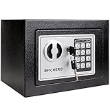 Silvergear® Caja Fuerte Pequeña con Cerradura Electrónica | Caja Fuerte con Código de 3 a 8 Dígitos | Caja Fuerte de Acero con 2 Llaves de Emergencia y Código para Guardar Dinero y Joyas